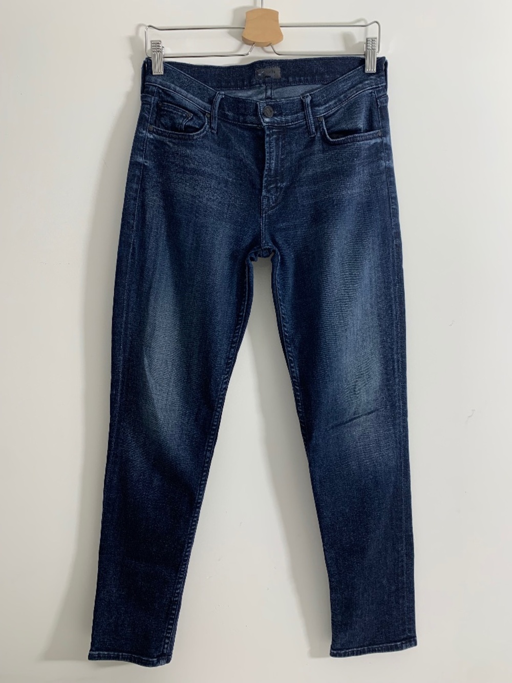 MOTHER The Long Dropout Low Rise Skinny DarkWash Women's Size 25